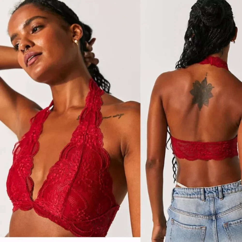 Intimately Free People Last Dance Lace Halter Bralette 28384